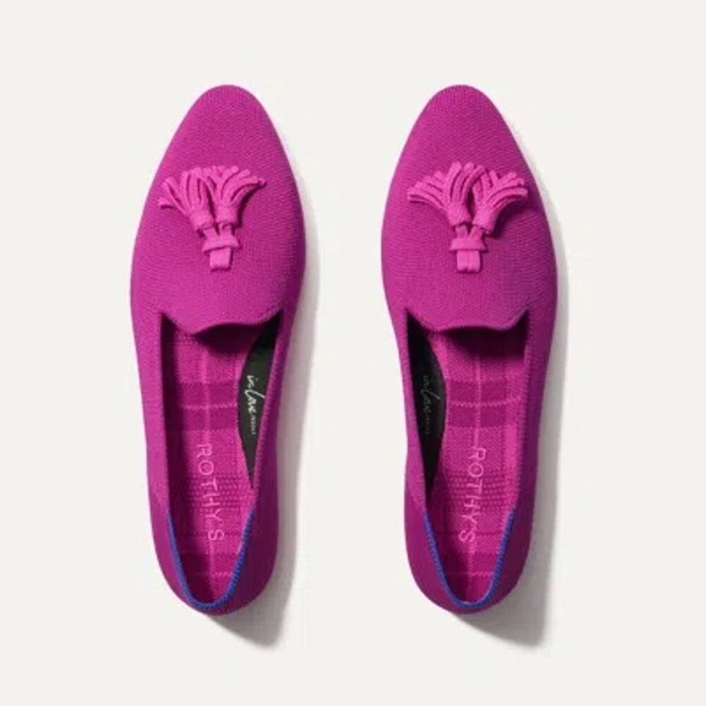 Rothy's The Almond Tassel Loafers in pink bramble size 8.5